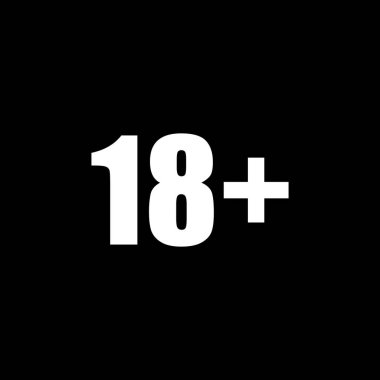 18 +) ve 21 + (21 +) yaş için sadece Yetişkin Simgesi Simgesi İşareti. Vektör İllüstrasyonu
