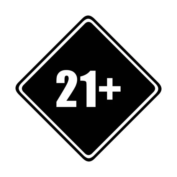 18岁以上 18岁以上 及21岁以上 21岁以上 成人专用图标符号的签名 病媒图解 — 图库矢量图片