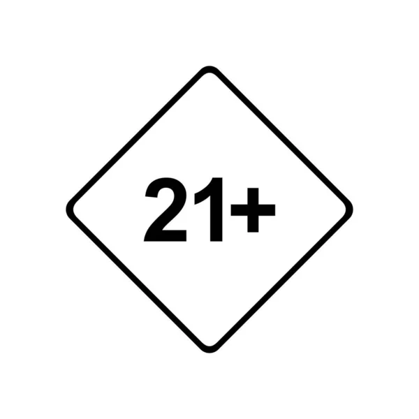 18岁以上 18岁以上 及21岁以上 21岁以上 成人专用图标符号的签名 病媒图解 — 图库矢量图片