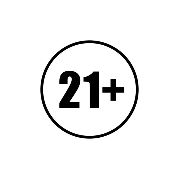 Sign Adult Only Icon Symbool Voor Achttien Eenentwintig Leeftijd Vector — Stockvector