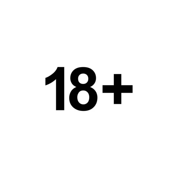 18岁以上 18岁以上 及21岁以上 21岁以上 成人专用图标符号的签名 病媒图解 — 图库矢量图片