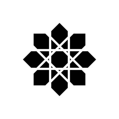 Logo, Arkaplan ya da Grafik Tasarım Elementi için Sekiz Noktalı Yıldız Şekli. Vektör İllüstrasyonu