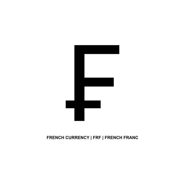 Franse Valuta Frankrijk Money Icon Symbool Franse Frank Frf Vector — Stockvector