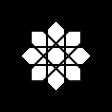 Logo, Arkaplan ya da Grafik Tasarım Elementi için Sekiz Noktalı Yıldız Şekli. Vektör İllüstrasyonu