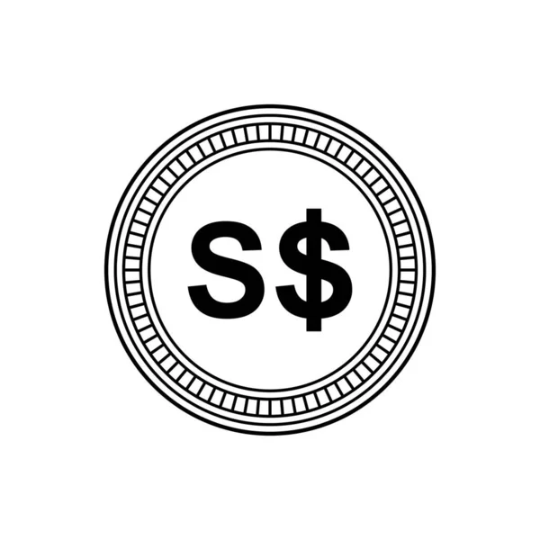 Singapore Currency Icon Symbol Sgd Singapore Dollar Coins Vector Illustration — Image vectorielle