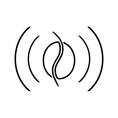 Kahve ve Wi-Fi Logo veya Tasarım Elementi. Basit, göz alıcı ve unutulmaz. Vektör İllüstrasyonu