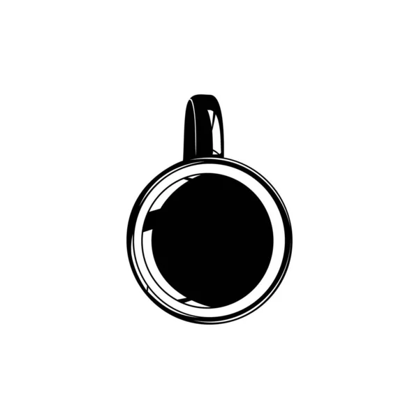 Kahve Fincanı Silueti Üst Manzara Logo Veya Grafik Tasarım Elementi — Stok Vektör