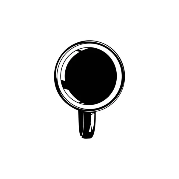 Silhueta Xícara Café Vista Superior Ilustração Xícara Café Para Logotipo — Vetor de Stock