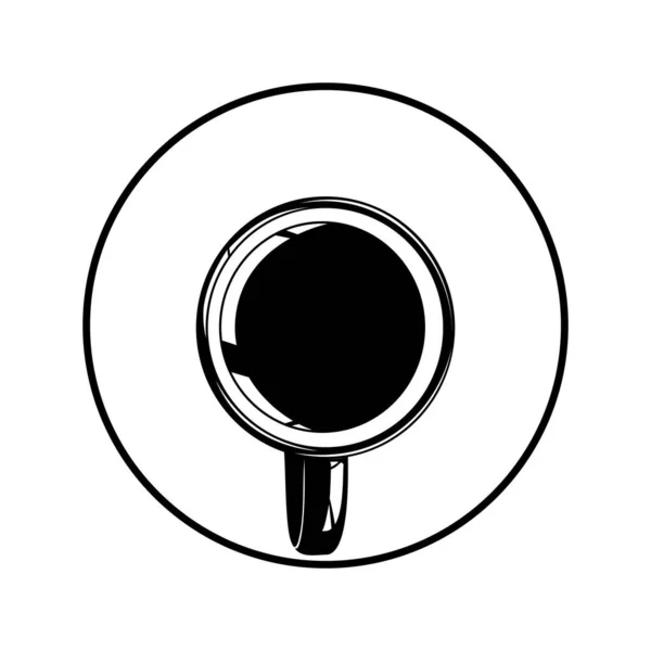 Tazza Caffè Silhouette Vista Dall Alto Illustrazione Della Tazza Caffè — Vettoriale Stock