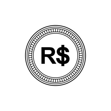 Brazil Currency, BRL, Brazilian Real Icon Symbol. Vector Illustration