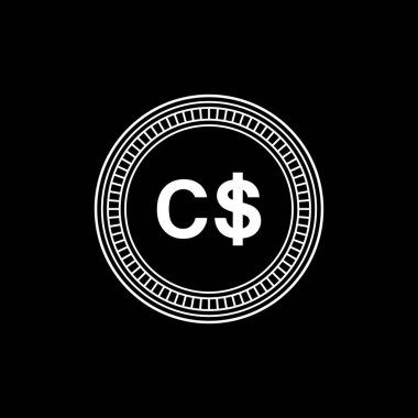 Kanada Para Birimi, CAD, Kanada Dolar Simgesi. Vektör İllüstrasyonu