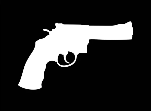 2016 Silhouette Gun Pistol Black Background Logo Pictogram Website Graphic — 스톡 벡터