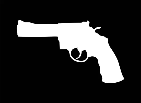 Silhouette Gun Pistol Black Background Logo Pictogram Website Graphic Design — Stock Vector