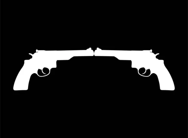 Silhouet Van Double Gun Pistol Voor Logo Pictogram Website Graphic — Stockvector