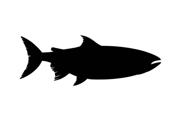 Lachsfisch Silhouette Für Icon Symbol Logo Piktogramm Apps Website Oder — Stockvektor