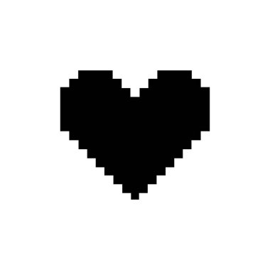 Kalp şeklinde olsun. Pictogram, App, Website, Logo veya Grafik Tasarım Elementi için Love Simgesi. Piksel Sanat Sanatı Çizimi. Vektör İllüstrasyonu