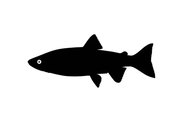 Silhouette Pesce Salmone Icona Simbolo Logo Pittogramma Applicazioni Sito Web — Vettoriale Stock