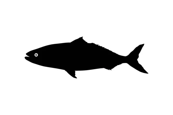 Silhouette Pesce Salmone Icona Simbolo Logo Pittogramma Applicazioni Sito Web — Vettoriale Stock