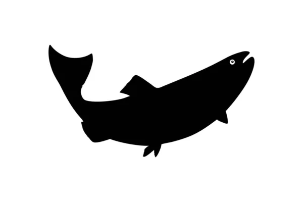 Salmon Fish Silhouette Icon Symbol Logo Pictogram Apps Website Graphic — Stock Vector