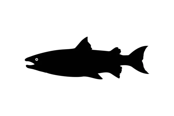 Силуэт Рыбы Лосося Иконы Символа Логотипа Пиктограммы Приложений Веб Сайта — стоковый вектор