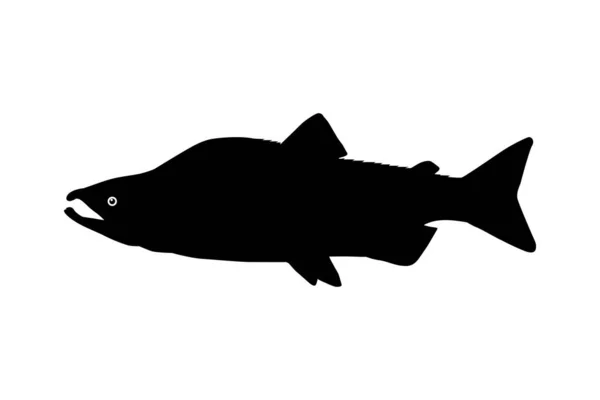 Σιλουέτα Ψαριών Σολομού Για Εικονίδιο Σύμβολο Λογότυπο Εικονόγραμμα Εφαρμογές Ιστοσελίδα — Διανυσματικό Αρχείο