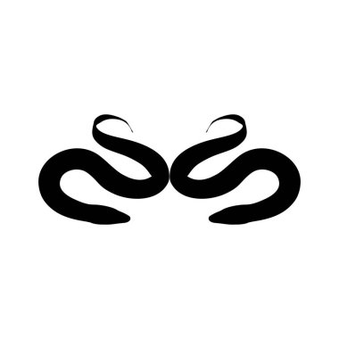 Logo, Piktogram, Web Sitesi, Uygulamalar ve Grafik Tasarım Elemanı için Yılanbalığı Silüeti. Vektör İllüstrasyonu