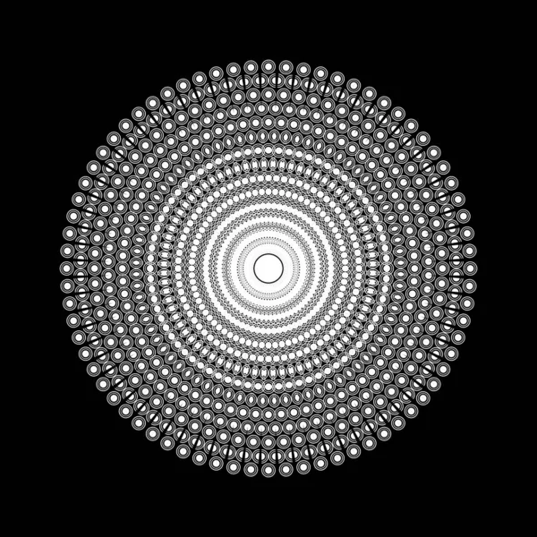 円と半円形の構図で制作された現代的な曼荼羅 近代的なロゴ 装飾やグラフィックデザインのための現代的な曼荼羅 ベクターイラスト — ストックベクタ