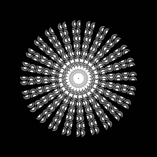 Mandala Contemporânea Feita Partir Círculo Meio Círculo Forma Composição Mandala —  Vetores de Stock