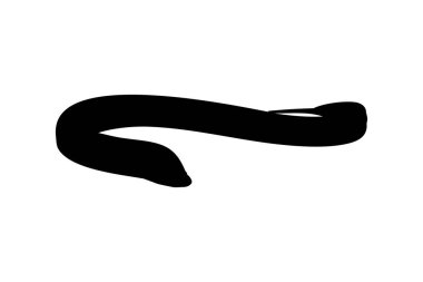 Logo, Piktogram, Web Sitesi, Uygulamalar ve Grafik Tasarım Elemanı için Yılanbalığı Silüeti. Vektör İllüstrasyonu