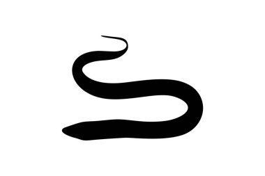 Logo, Piktogram, Web Sitesi, Uygulamalar ve Grafik Tasarım Elemanı için Yılanbalığı Silüeti. Vektör İllüstrasyonu