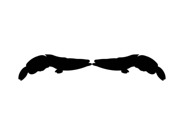 Schlangenkopffisch Süßwasserperciforme Fischfamilie Channidae Silhouette Für Logo Piktogramm Oder Grafik — Stockvektor