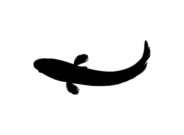 Snake Head Fish Famiglia Pesci Perciformi Acqua Dolce Channidae Silhouette — Vettoriale Stock