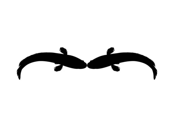 Schlangenkopffisch Süßwasserperciforme Fischfamilie Channidae Silhouette Für Logo Piktogramm Oder Grafik — Stockvektor