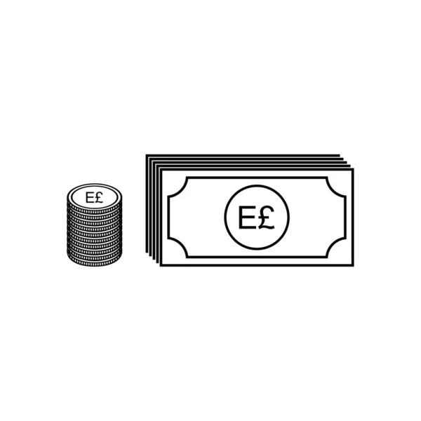 Égypte Icône Monnaie Symbole Livre Égyptienne Egp Illustration Vectorielle — Image vectorielle