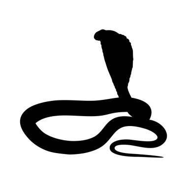 Logo, Piktogram, Web sitesi veya Grafik Tasarım Elementi için Kobra Yılanı 'nın silueti. Vektör İllüstrasyonu