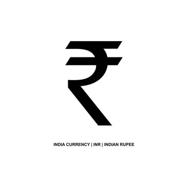 India Currency, INR, Rupee Icon Symbol. Vector Illustration