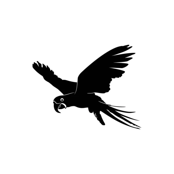 Flying Macaw Bird Silhouette Για Λογότυπο Εικονόγραμμα Art Illustration Ιστοσελίδα — Διανυσματικό Αρχείο