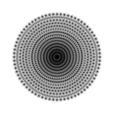 Çağdaş Mandala, Çember ve Yarım Çember Biçiminden yapılmıştır. Modern Mandala Logo, Süsleme, Dekorasyon veya Grafik Tasarım için. Vektör İllüstrasyonu