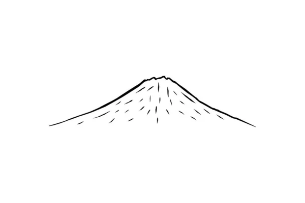 Simple Line Art Mountain Silhouette Logo Pictogram Art Illustration Apps — Stock Vector
