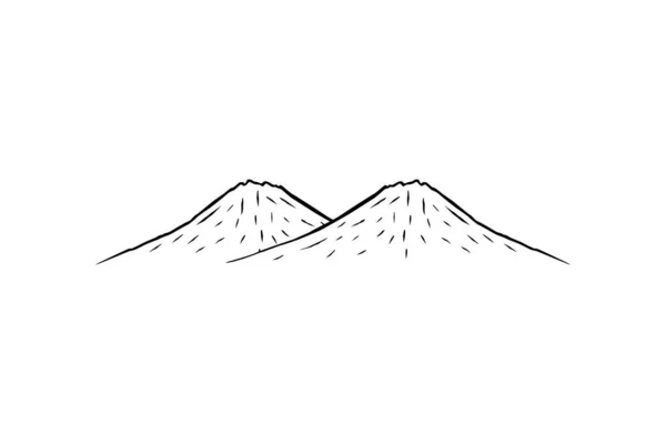 Eenvoudige Lijn Kunst Van Berg Silhouet Voor Logo Pictogram Art — Stockvector