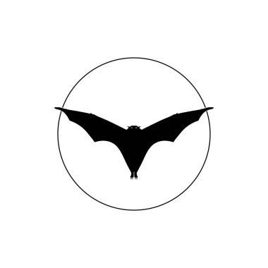 Uçan Tilki 'nin Silueti veya Simge, Sembol, Pictogram, Logo, Web Sitesi veya Grafik Tasarım Elemanı için Yarasa. Vektör İllüstrasyonu