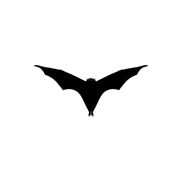 Uçan Tilki Nin Silueti Veya Simge Sembol Pictogram Logo Web — Stok Vektör