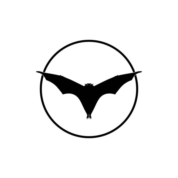 Silhouette of the Flying Fox or Bat for Icon, Symbol, Pictogram, Logo, Website, or Graphic Design Element. Vector Illustration