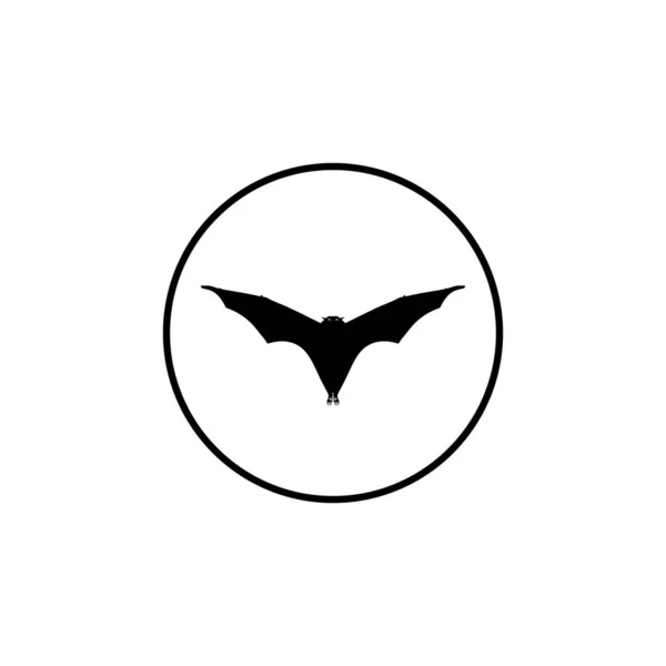 Silueta Létající Lišky Nebo Netopýra Pro Ikonu Symbol Piktogram Logo — Stockový vektor