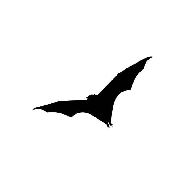 Silhouette Flying Fox Bat Icon Symbol Piktogram Logo Strona Internetowa — Wektor stockowy