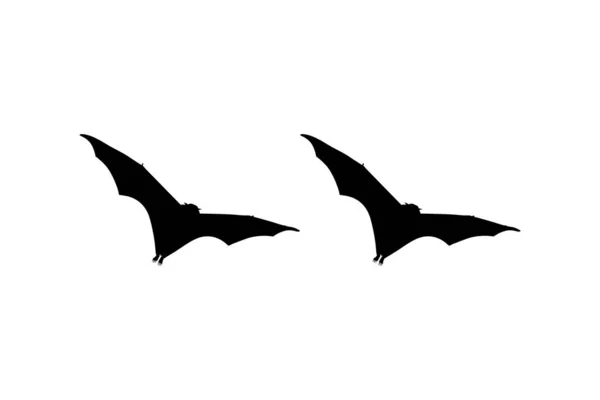 Uçan Tilki Çifti Nin Silueti Veya Simge Sembol Pictogram Logo — Stok Vektör