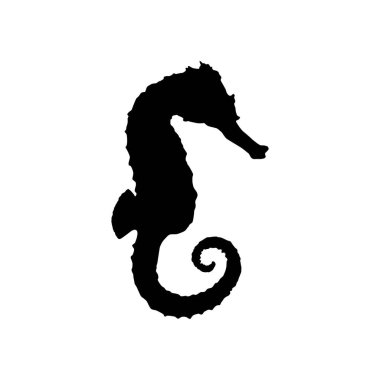 Logo, Piktogram, Uygulamalar, Web Sitesi, Sanat İllüstrasyonu veya Grafik Tasarım Elemanı için Denizatı Silüeti. Vektör İllüstrasyonu