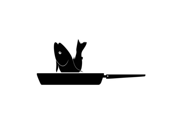 Silueta Carne Pollo Sartén Para Logotipo Aplicaciones Sitio Web Pictograma — Vector de stock