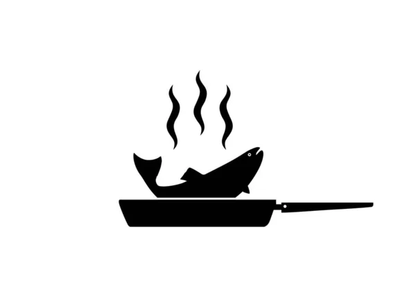 Silhueta Carne Frango Frigideira Para Logo Apps Site Pictograma Ilustração — Vetor de Stock