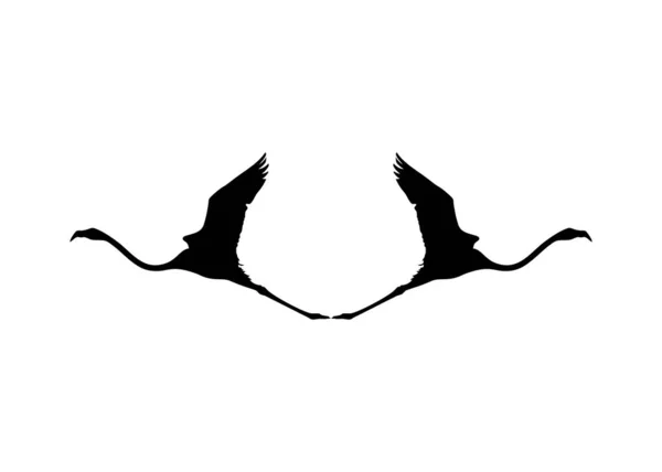 Flying Flamingo Silhouette Για Εικονίδιο Σύμβολο Λογότυπο Art Illustration Εικονογράφημα — Διανυσματικό Αρχείο